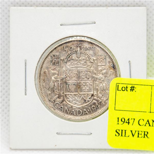 1947 CANADIAN FIFTY CENT COIN - SILVER