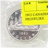 Image 1 : 1963 CANADIAN $1 SILVER COIN - PROOF LIKE