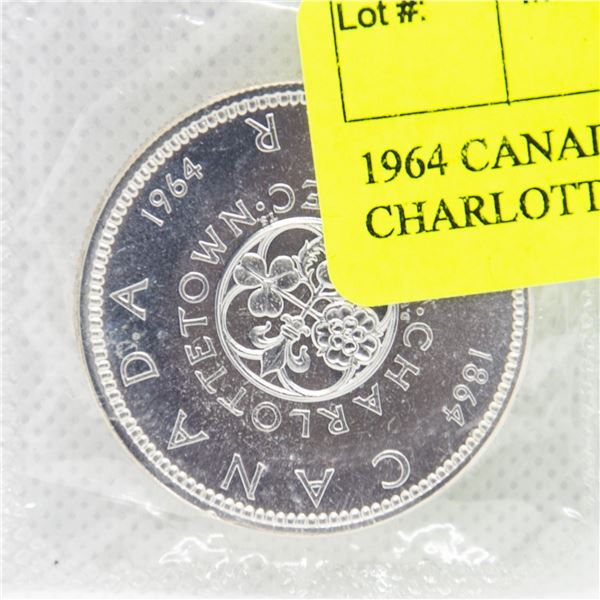 1964 CANADIAN $1 SILVER COIN - CHARLOTTETOWN