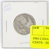 Image 1 : 1943 CANADIAN TWENTY FIVE CENTS - SILVER