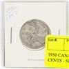 Image 1 : 1950 CANADIAN TWENTY FIVE CENTS - SILVER