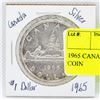 Image 1 : 1965 CANADA $1 DOLLAR SILVER COIN