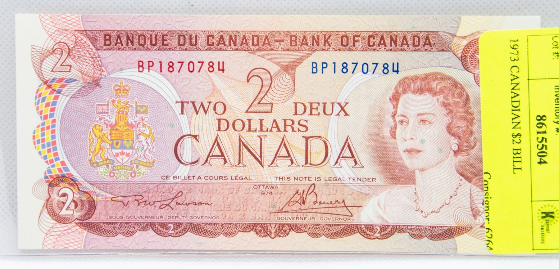 1974 CANADIAN $2 BILL
