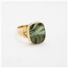 Image 1 : VINTAGE 14 KARAT YELLOW GOLD GENTLEMAN'S JADE RING