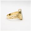 Image 2 : VINTAGE 14 KARAT YELLOW GOLD GENTLEMAN'S JADE RING