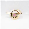 Image 1 : 10 KARAT YELLOW GOLD WATERMELON TOURMALINE BROACH