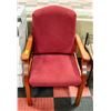 Image 1 : DARK BROWN OAK ROCKING CHAIR WITH BURGUNDY COLOR
