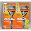 Image 1 : 2 X GILLETTE FUSION 5 RAZOR W/ 2 CARTRIDGE REFILLS