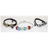 Image 1 : LOT OF 3 BEADED BRACELETS