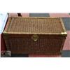 WICKER STORAGE TRUNK, 30 X 16 X 18