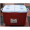 RUBBERMAID RED & WHITE COOLER