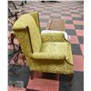 Image 2 : GOLD TONE UPHOLSTERED WING BACK CHAIR