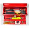 RED TOOL BOX WITH TOOLS