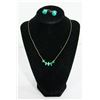 Image 1 : VINTAGE .925 SILVER TURQUOISE NECKLACE + EARRINGS