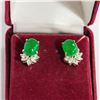 Image 2 : VINTAGE JADE EARRINGS IN BOX