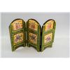Image 2 : Triple-sided Wood Hand-painted Mini Table Screen