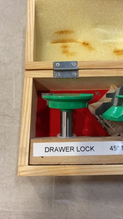3 PIECE JOINTERY ROUTER BIT SET INCLUDES DRAWER LOCK, 45 DEGREE MITER ...