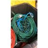 Image 2 : TOTE OF OUTDOOR EXTENTION CORDS, POWER SPLITTERS