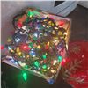 Image 2 : BOX OF DEFECTIVE STORE RETURN CHRISTMAS LIGHTS AND LARGE ORNAMENT WITH CRACK