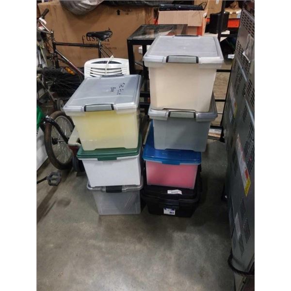 6 FILING STORAGE BOXES AND OXFORD FILING TOTE