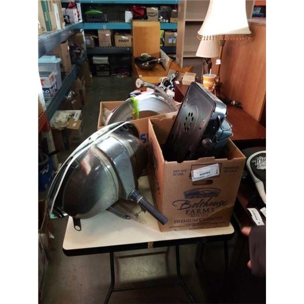 2 BOXES OF FAUCETS, HOSE, CRANE SINK AND CAMP STOVES