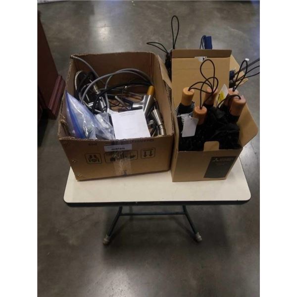 BOX OF DEFECTIVE STORE RETURN KOHLER FAUCETS AND UMBRELLAS