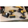 Image 2 : 2 DEWALT 20V CORDLESS DCD771 2 SPEED LI-ION DRILLS WITH CORDLESS RECIPROCATING SAW 3 BATTERIES AND C