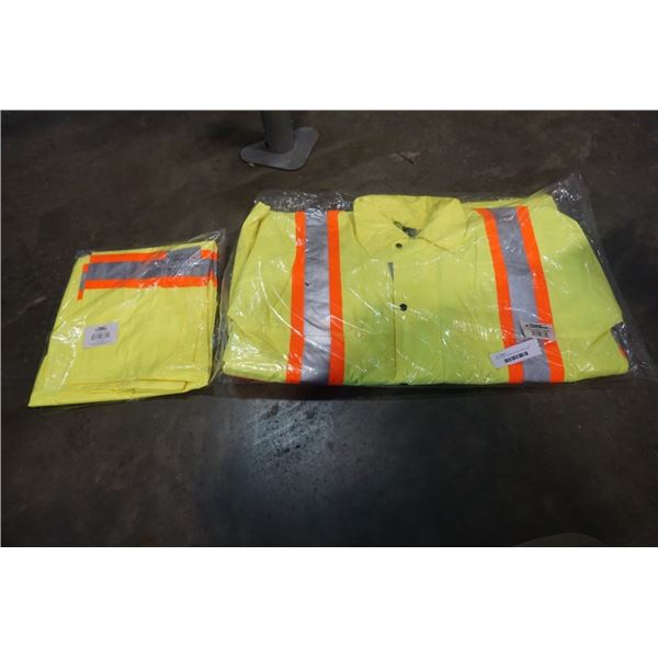 NEW CONDOR HIGH VIS 2XL JACKET AND BIB PANTS