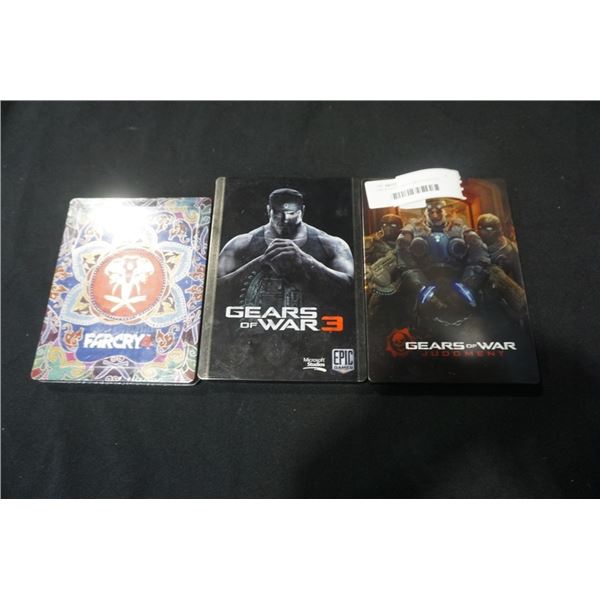 3 MICROSOFT XBOX LIMITED EDITION STEELBOX SERIES TITLES GEARS OF WAR 3, GEARS OF WAR JUDGEMENT AND F