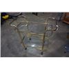 Image 1 : 2 TIER BRASS AND GLASS CART