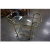 Image 4 : 2 TIER BRASS AND GLASS CART