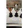 Image 3 : 4 VINTAGE TROPHIES - LATE 1940'S EARLY 50s 2 WITH BAKELITE BASES, 2 WITH WOOD BASES