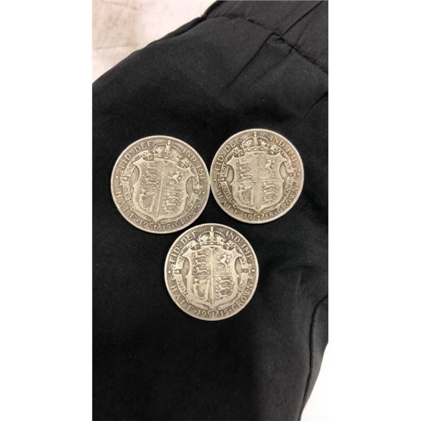 3 HALF DOLLAR COINS - 1915 AND 1918