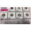 Image 3 : 7 CANADIAN KING GEORGE VI SILVER DIMES 1946-1947ML, 1949-1952 ALL .800 SILVER