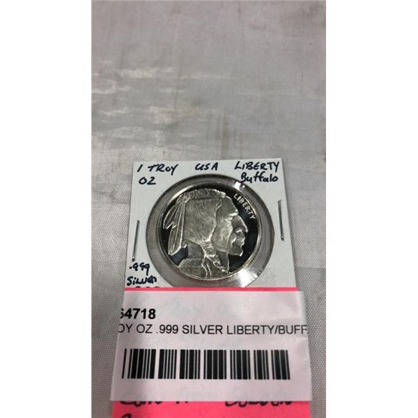 1/2 TROY OZ .999 SILVER LIBERTY/BUFFALO COIN FROM GOLOEN STATE MINT