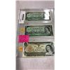 Image 1 : 3 CANADIAN MINT 1 DOLLAR BILLS 1867-1967