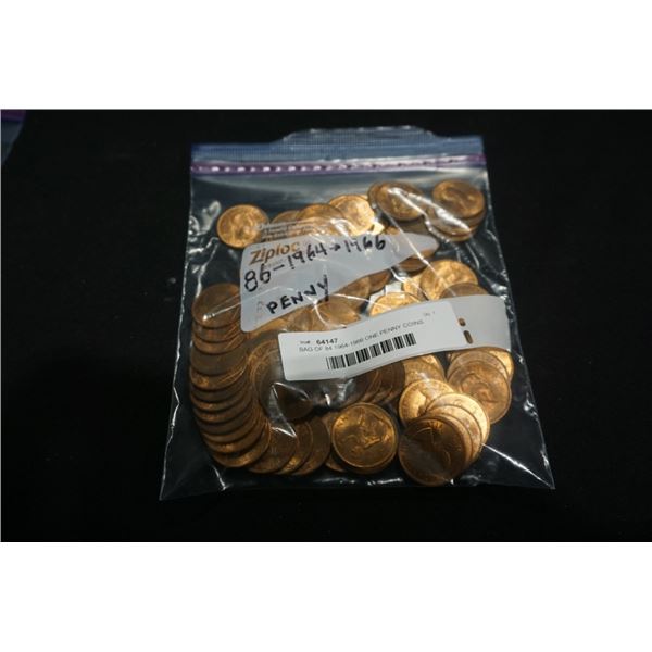 BAG OF 84 1964-1966 ONE PENNY COINS