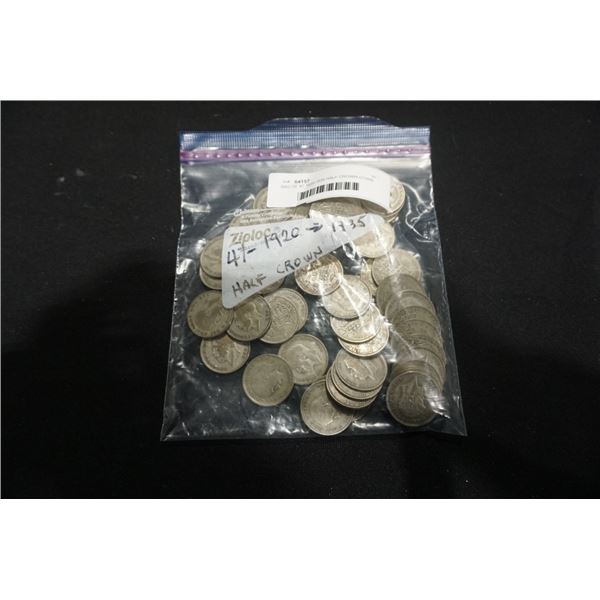 BAG OF 47 1920-1935 HALF CROWN COINS