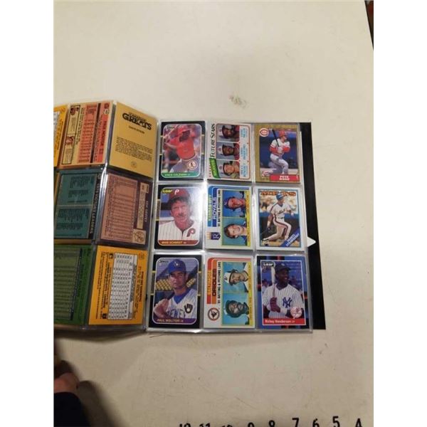 10 PAGES 1970s AND 1980s BASEBALL CARDS - ALL STARS, HALL O FFAMERS, ROOKIES