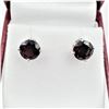 Image 1 : STERLING SILVER 6.95MM X 6.95MM GENUINE GARNET EARRINGS, 3.26CTS, W/A $715.00