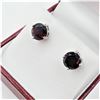 Image 2 : STERLING SILVER 6.95MM X 6.95MM GENUINE GARNET EARRINGS, 3.26CTS, W/A $715.00