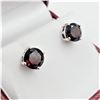 Image 3 : STERLING SILVER 6.95MM X 6.95MM GENUINE GARNET EARRINGS, 3.26CTS, W/A $715.00
