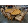 Image 1 : SOLID WOOD DINING TABLE WITH 2 LEAFS AND 8 CHAIRS