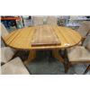 Image 9 : SOLID WOOD DINING TABLE WITH 2 LEAFS AND 8 CHAIRS