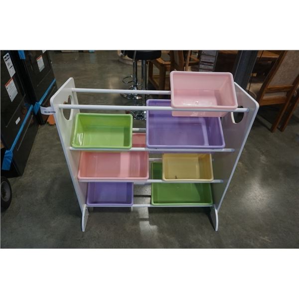 WHITE BIN STORAGE SHELF