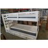 Image 1 : WHITE SINGLE SIZE BUNK BED WITH 2 ORGANIC COTTON MATTRESSES AND STORAGE STAIRS
