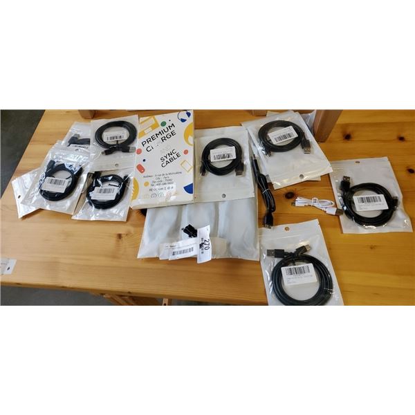 LOT OF NEW ANDROID CHARGING DATA CABLES AND TYPE C DATA CHARGING CABLES