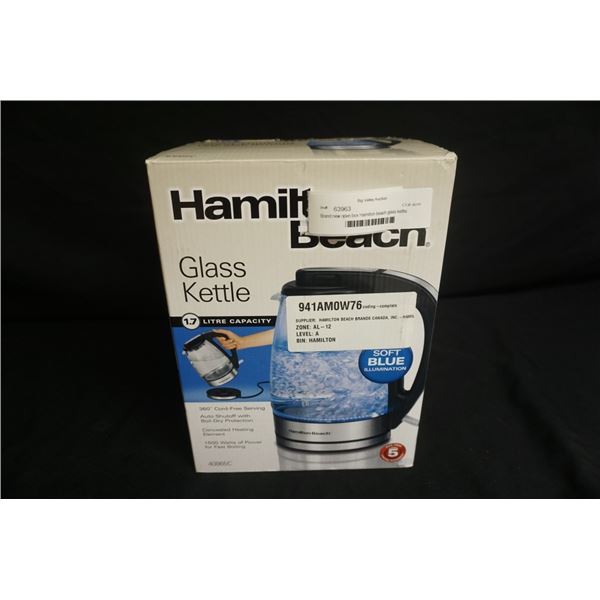 Brand new Hamilton beach glass kettle open box