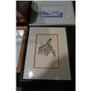 Image 9 : SIGNED BILL REID PRINT WITH 2 SIGNED PRINTS, BURL CLOCK AND MAGAZINE STAND