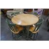 Image 1 : MAPLE AND GREEN DROPLEAF DINING TABLE WITH 4 CHAIRS